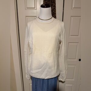 J. Crew Cream Cashmere Crew Neck Sweater